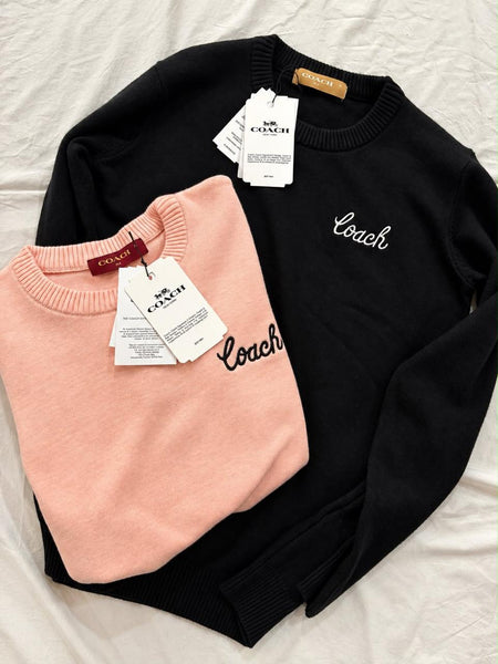 Premium Exclusive Soft Script Logo Crew-Neck Pullover