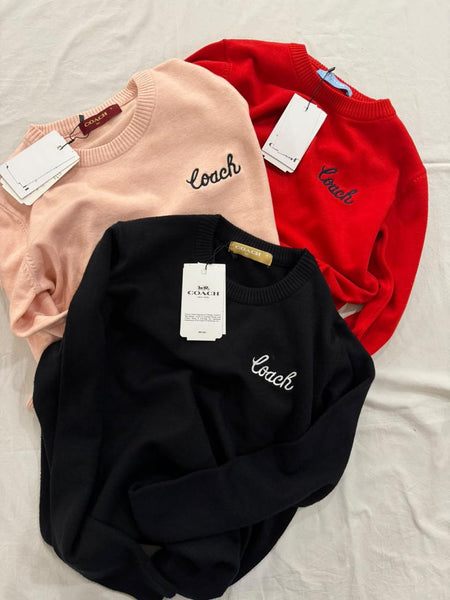 Premium Exclusive Soft Script Logo Crew-Neck Pullover