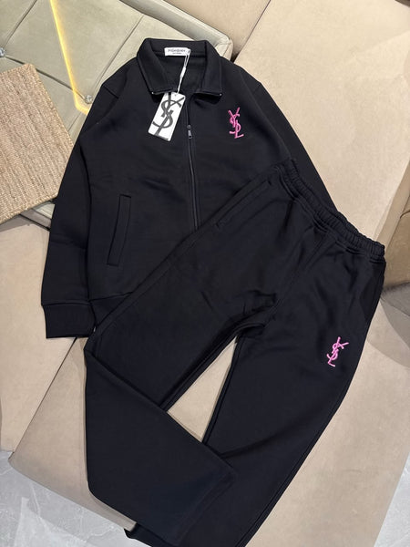 Premium Exclusive Black Zip-Up Tracksuit Set