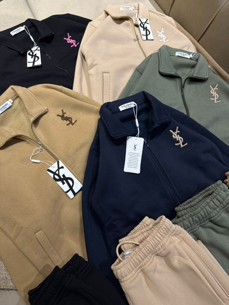 Premium Exclusive Black Zip-Up Tracksuit Set