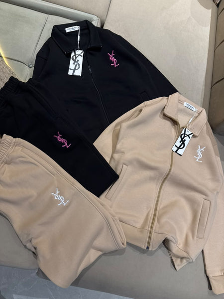 Premium Exclusive Black Zip-Up Tracksuit Set