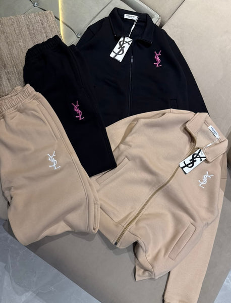 Premium Exclusive Black Zip-Up Tracksuit Set