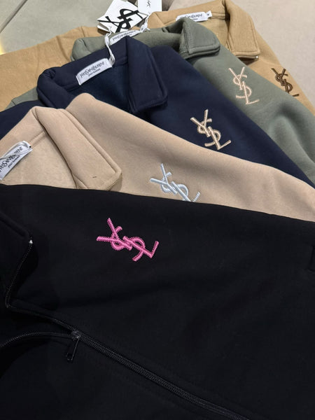 Premium Exclusive Black Zip-Up Tracksuit Set
