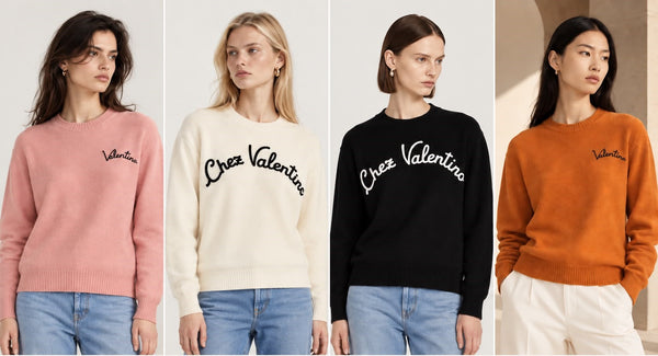 Premium Exclusive Soft Script Embroidered Crew-Neck Pullover