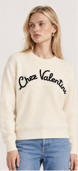 Premium Exclusive Soft Script Embroidered Crew-Neck Pullover