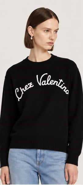 Premium Exclusive Soft Script Embroidered Crew-Neck Pullover