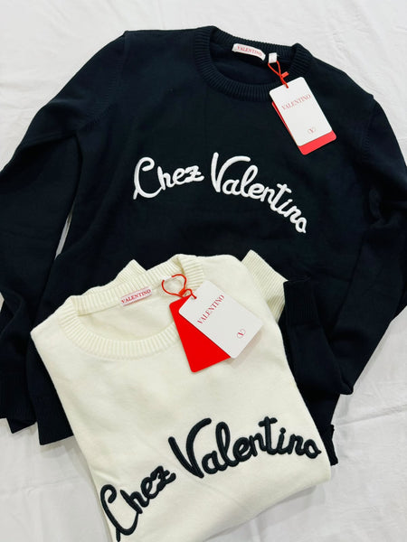 Premium Exclusive Soft Script Embroidered Crew-Neck Pullover
