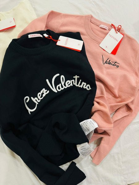 Premium Exclusive Soft Script Embroidered Crew-Neck Pullover