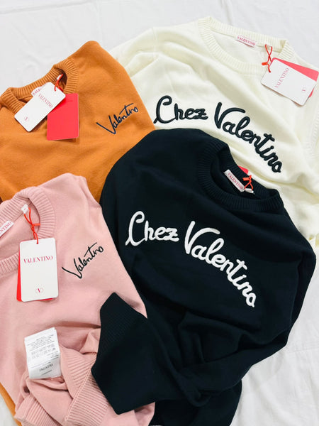Premium Exclusive Soft Script Embroidered Crew-Neck Pullover