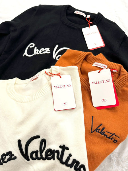 Premium Exclusive Soft Script Embroidered Crew-Neck Pullover