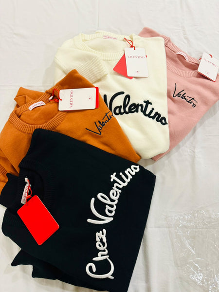 Premium Exclusive Soft Script Embroidered Crew-Neck Pullover