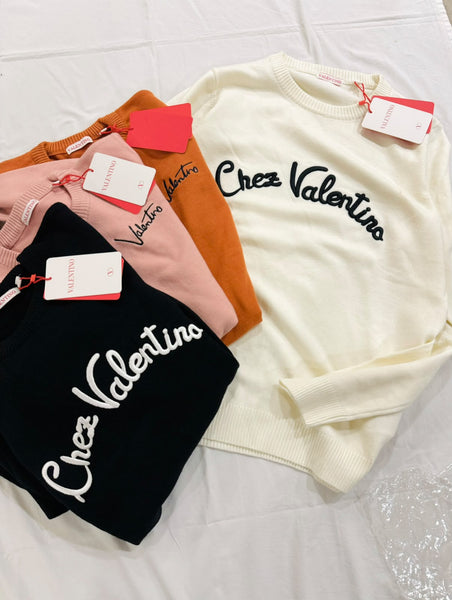 Premium Exclusive Soft Script Embroidered Crew-Neck Pullover