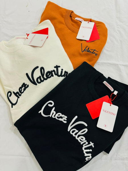 Premium Exclusive Soft Script Embroidered Crew-Neck Pullover