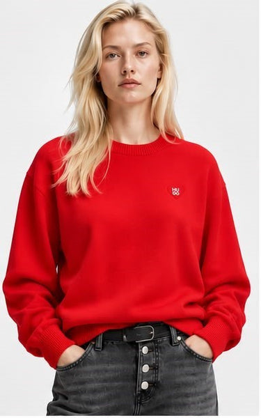 Premium Exclusive Bright Heart Emblem Crew-Neck Pullover