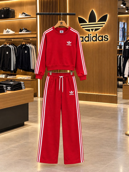 Premium Exclusive Red Contrast Stripe Tracksuit Set