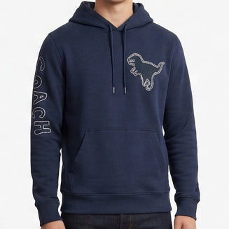 Premium Exclusive Navy Blue Dinosaur Outline Hoodie