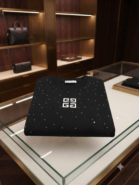 Premium Exclusive High-End Authentic Black Studded Crew-Neck Sweatshirt