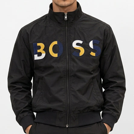Premium Exclusive High-End Authentic Black Windcheater Jacket with Bold Embroidered Lettering
