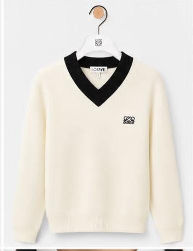 Premium Exclusive High-End Authentic Yellow V-Neck Pullover with Contrast Trim