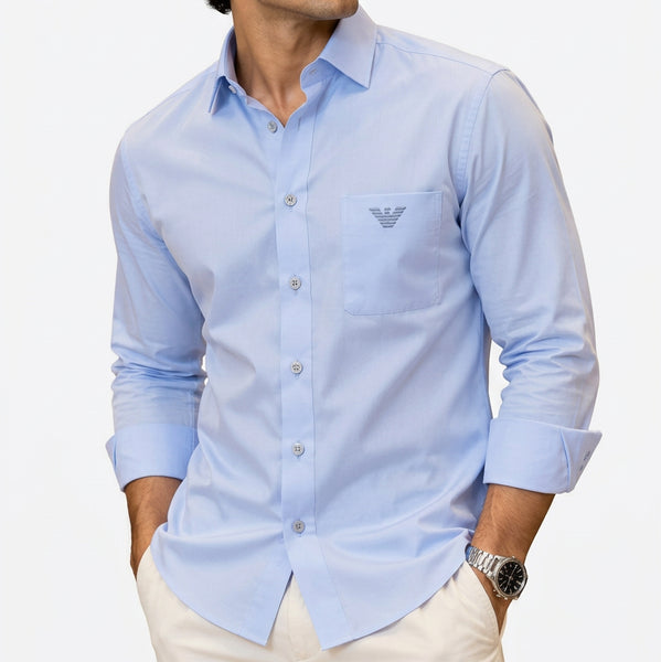 Premium Exclusive High-End Light Blue Formal Button-Down Shirt