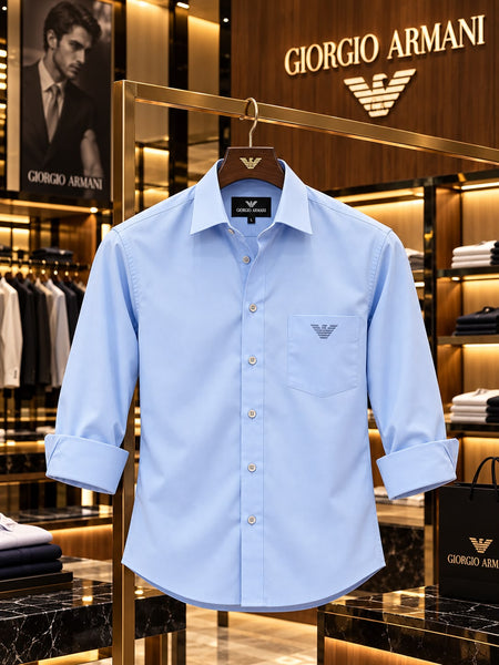 Premium Exclusive High-End Light Blue Formal Button-Down Shirt