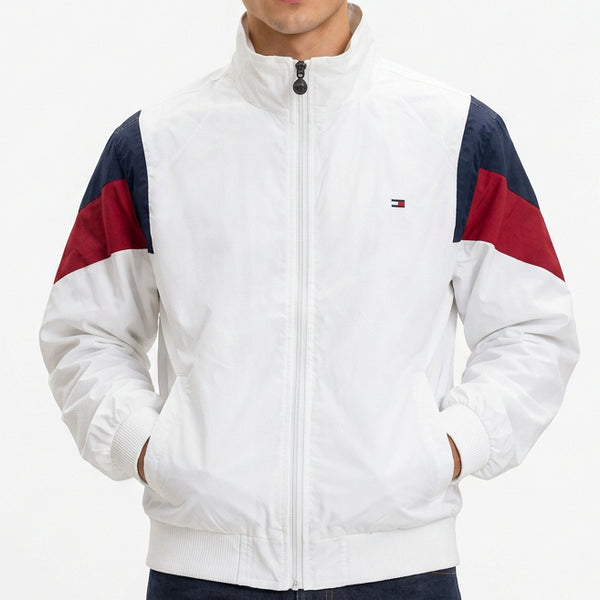 Premium Exclusive High-End Authentic White Color-Block Windcheater Jacket