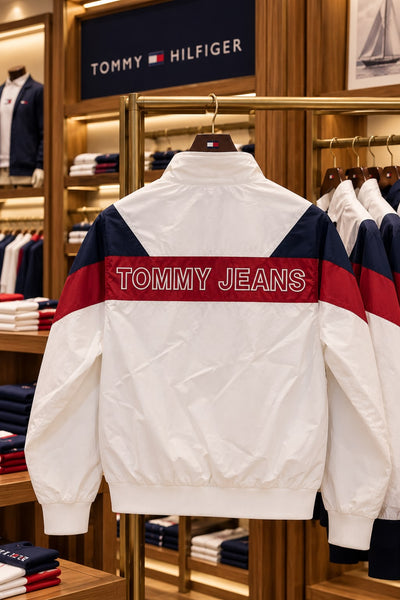 Premium Exclusive High-End Authentic White Color-Block Windcheater Jacket