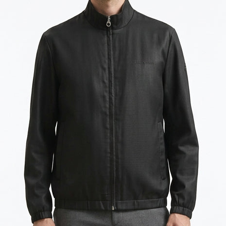 Premium Exclusive High-End Authentic Linen Stand-Collar Zip Jacket