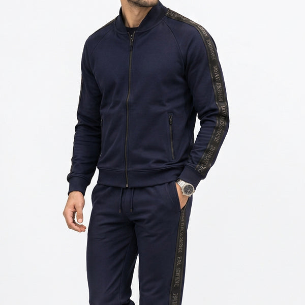 Premium Exclusive High-End Authentic Tracksuit Set with Contrast Side Stripes