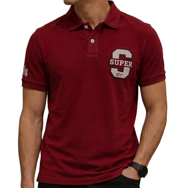 Premium Exclusive High-End Authentic Classic Polo Tee with Bold Chest Graphic