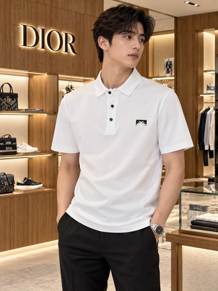 Branded Signature Logo-Plaque  Slim Fit Polo Tee