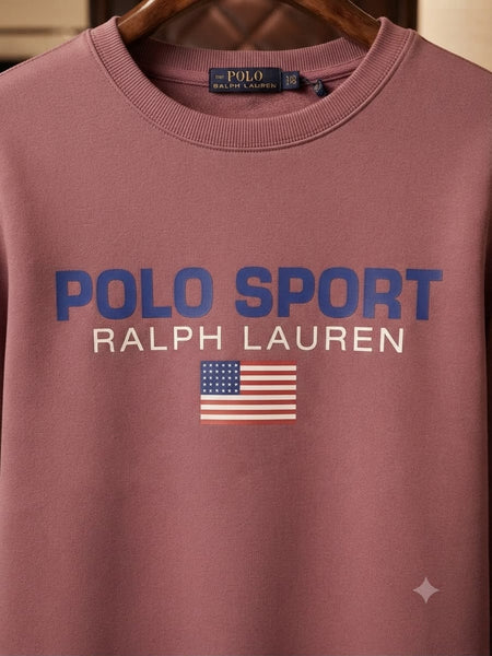Premium Dusty Pink Polo Sport Sweatshirt for Women