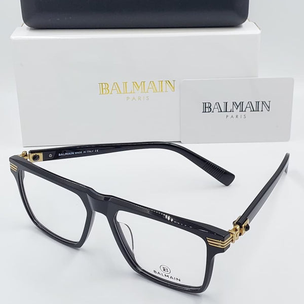 Premium  Black Full-Rim Eyeglasses with Gold-Accent Temples