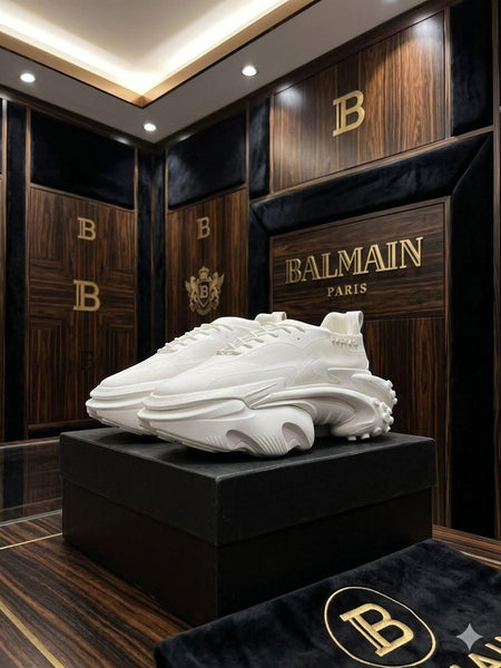White Chunky Platform Sneakers with Stylish Sculpted Sole