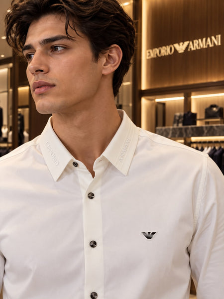 Men's Premium Regular Fit Full-Sleeve Formal Shirt with Logo Detail