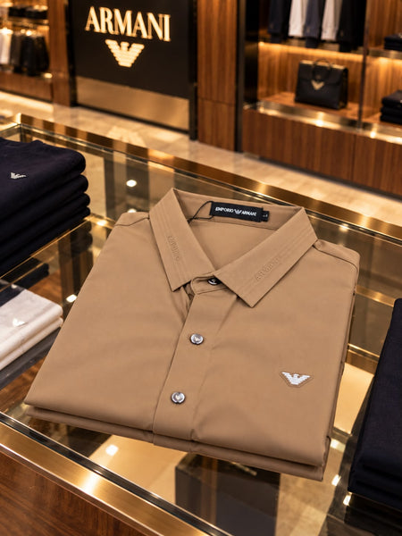Men's Premium Regular  Fit Full-Sleeve Casual Shirt with Chest Logo Detail