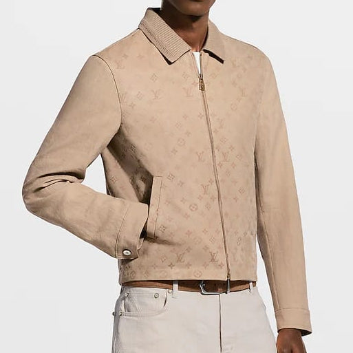 Men's Premium Full-Sleeve Monogram Printed Zip-Up Jacket