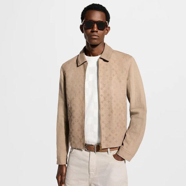 Men's Premium Full-Sleeve Monogram Printed Zip-Up Jacket