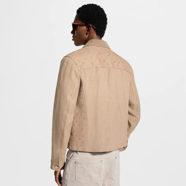 Men's Premium Full-Sleeve Monogram Printed Zip-Up Jacket