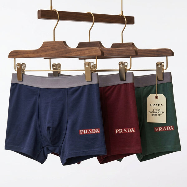 Premium Soft Cotton 3-Pack Boxer Briefs Set