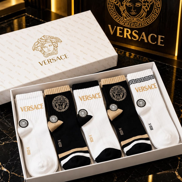 Premium Soft Cotton Crew Socks 5-Pack Set