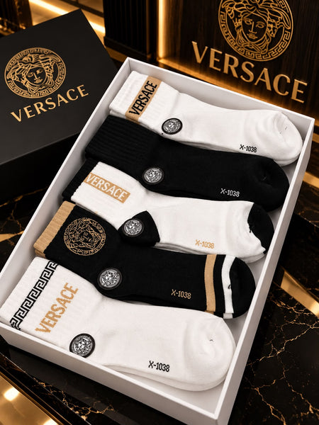 Premium Soft Cotton Crew Socks 5-Pack Set
