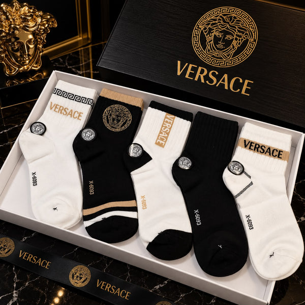 Premium Soft Cotton Crew Socks 5-Pack Set