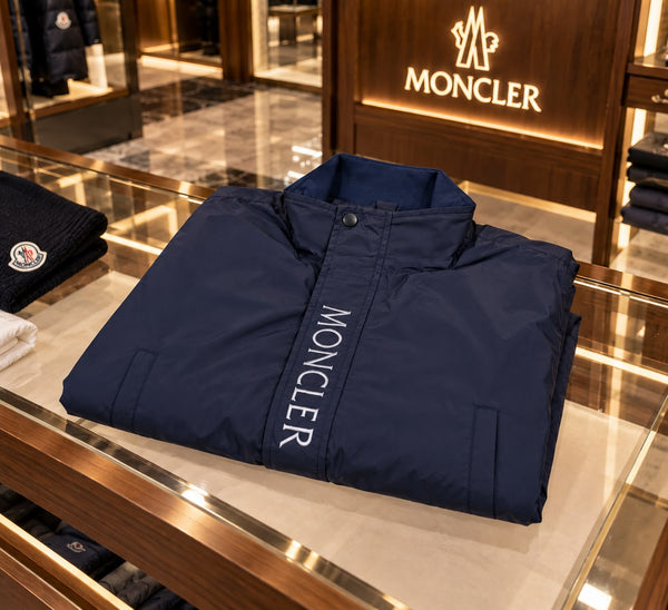Premium Navy Lightweight Windcheater with Tricolor Sleeve Stripes