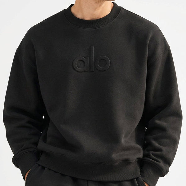 Premium Minimalist Black Crewneck Pullover