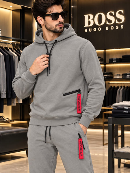 Premium Minimalist Grey Tracksuit Set