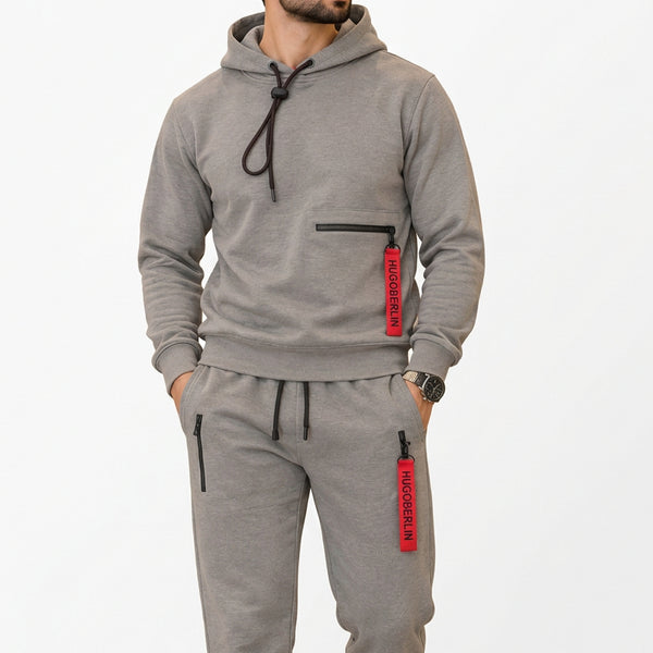 Premium Minimalist Grey Tracksuit Set