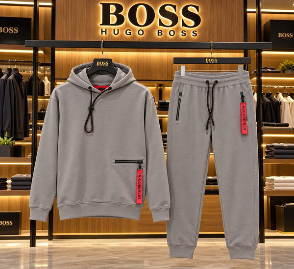 Premium Minimalist Grey Tracksuit Set