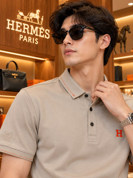 Premium Men’s Beige Classic Polo Tee