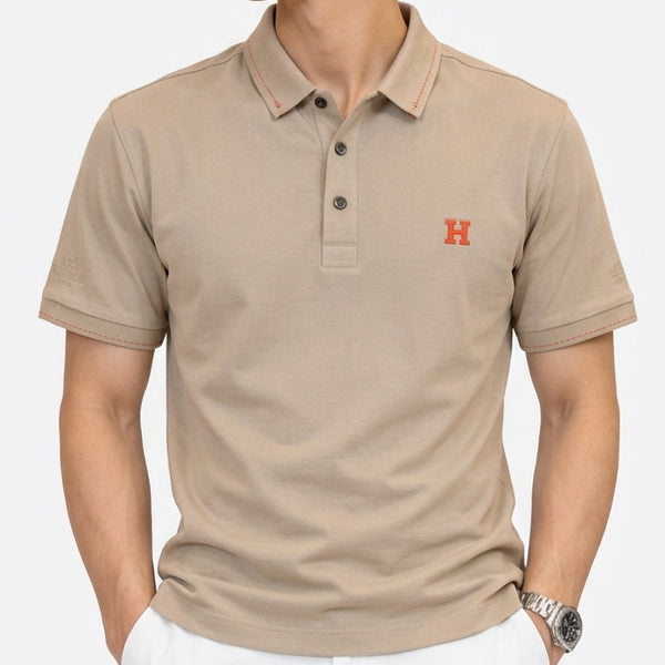 Premium Men’s Beige Classic Polo Tee